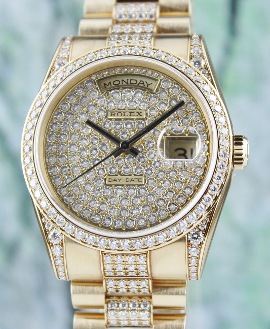 (image for) 100% ORIGINAL ROLEX 18K YELLOW GOLD OYSTER PERPETUAL DAY-DATE - 118388